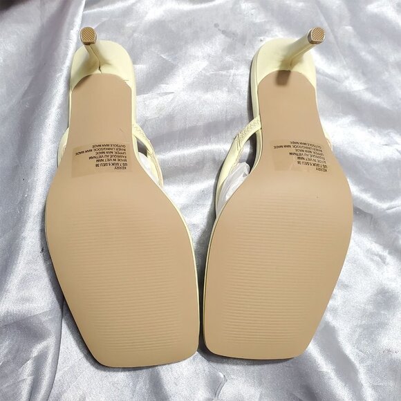 NIB JUSTFAB pastel yellow heeled flip flop KERRY - Picture 6 of 6